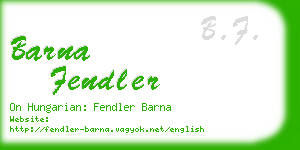 barna fendler business card